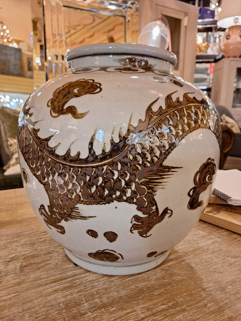 Xijiao Brown Dragon Ceramic Jar