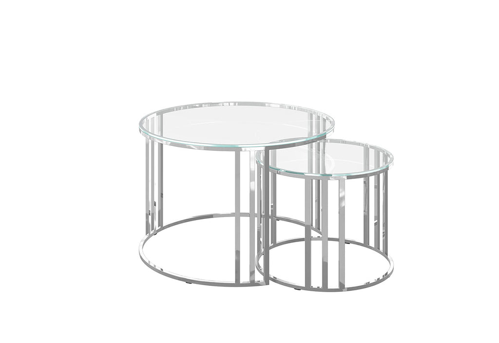 Eclipse Circle Glass Side Table Nest
