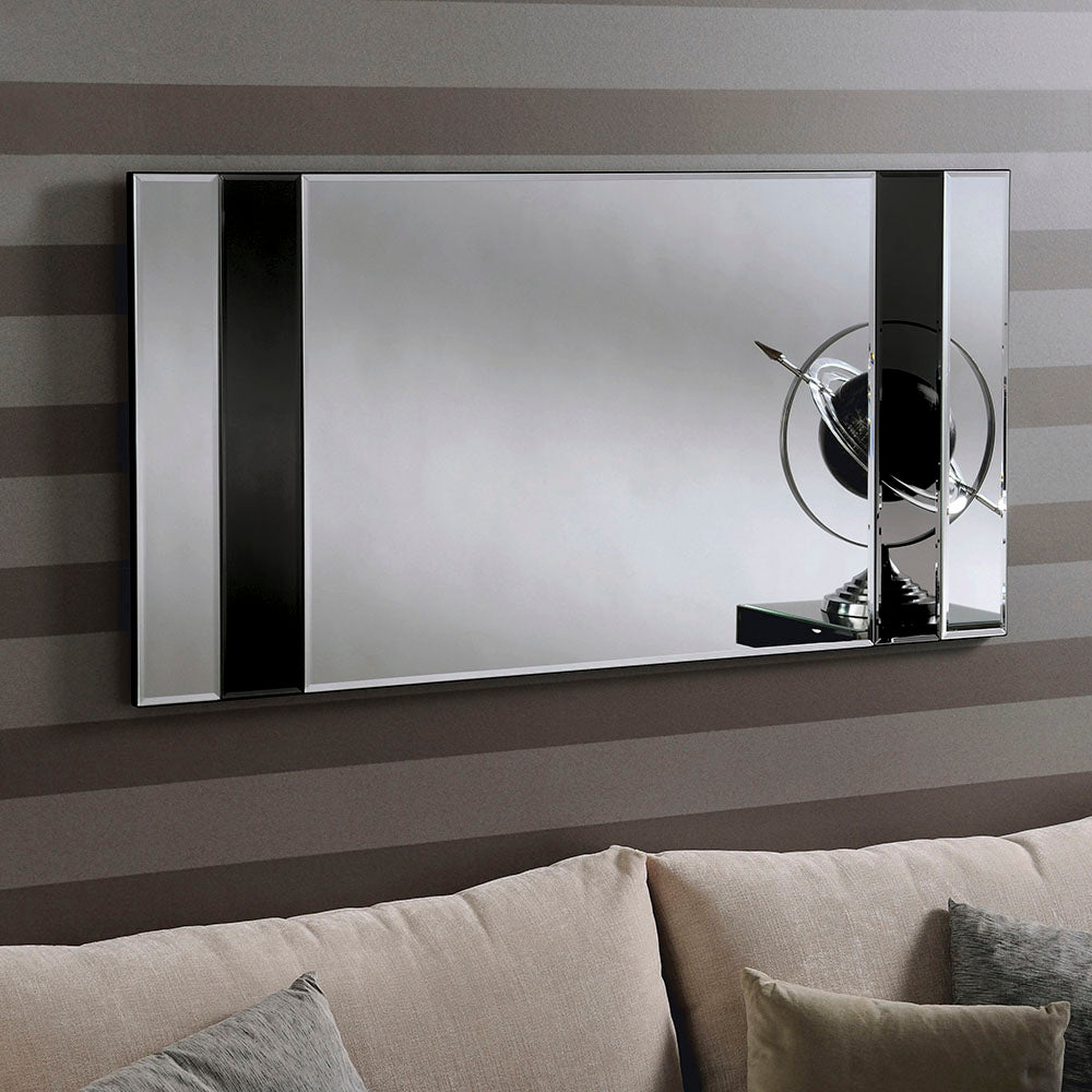 Grey Stripped Wall Mirror