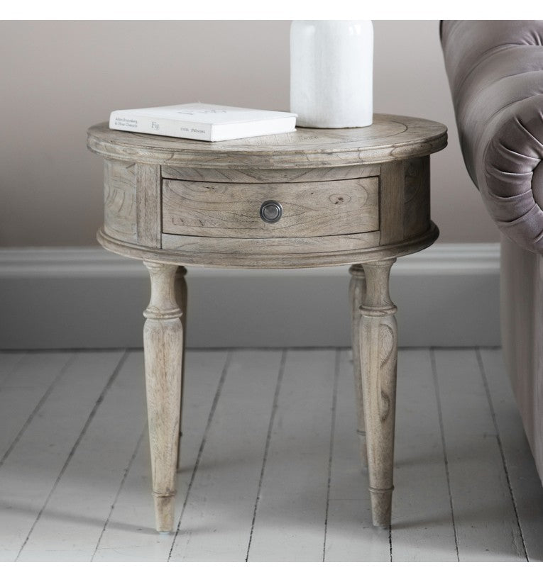 Henrique Round 1 Drawer Side Table
