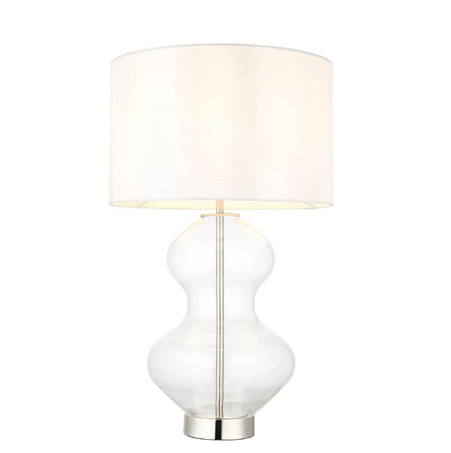 Bright Nickel Hour Glass Table Lamp