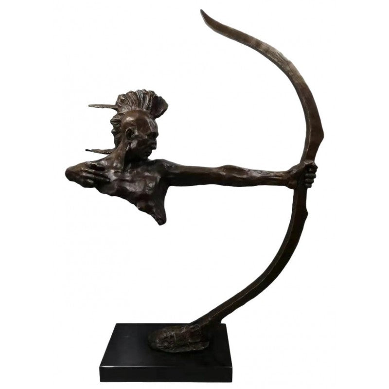 Bronze Sculpture - Huron American Indian Warrior