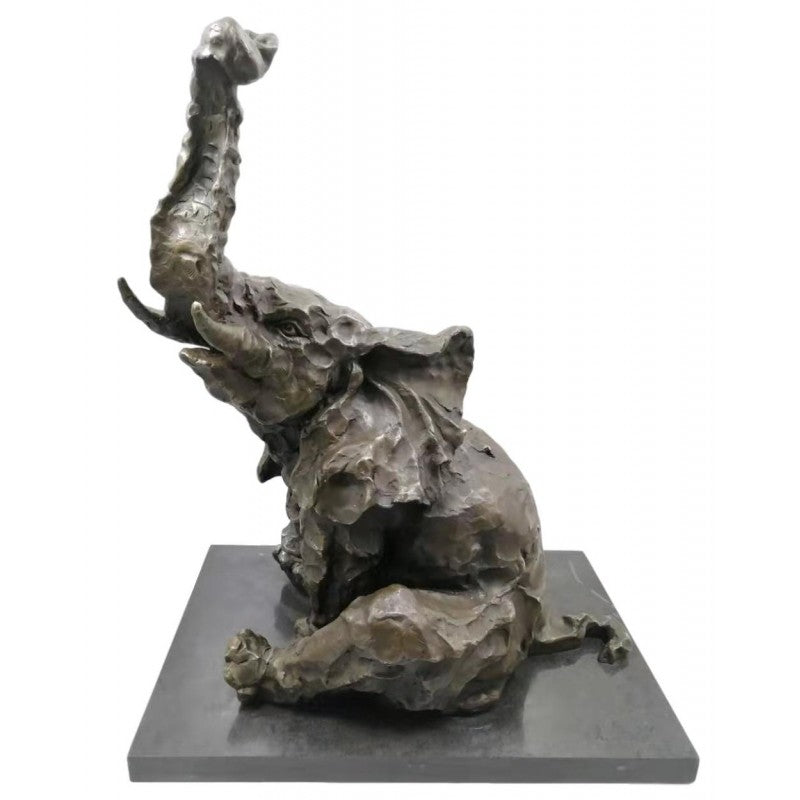 Bronze sculpture - Sitting Elephant