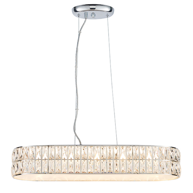 Wide Clear Crystal 5 Light Ceiling Lamp