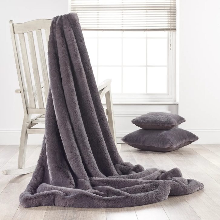 Coloured Soft Faux Fur Throws (Many Different Colours)