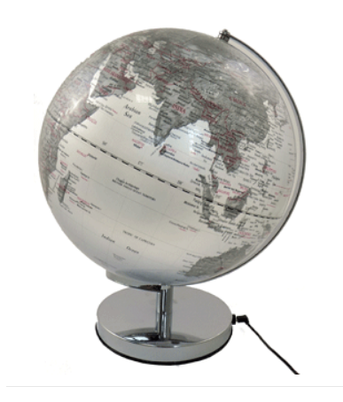 Silver 12" LED Iluminated Globe