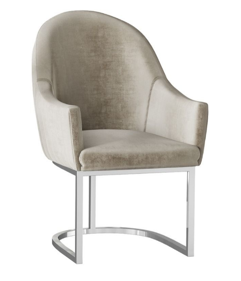 Curved Velvet Back Dining Chair