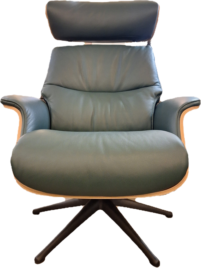 Forest Green Recliner Armchair and Stool