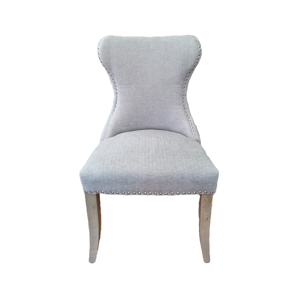 Studded Upholstered Dining Chair - Oatmeal