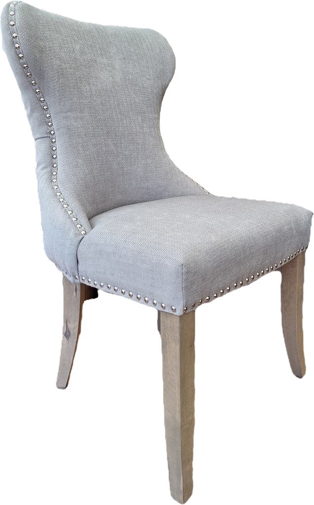 Studded Upholstered Dining Chair - Oatmeal