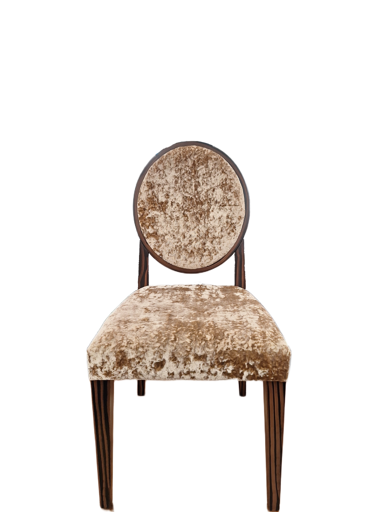 Set of 8 Ebony Finish Crush Velvet Dining Chairs (3 Colours)