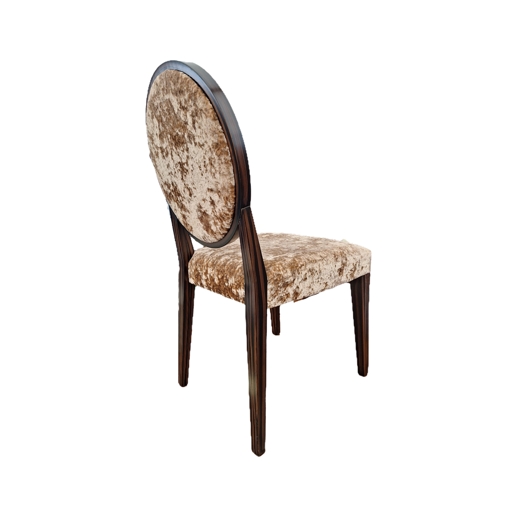 Set of 8 Ebony Finish Crush Velvet Dining Chairs (3 Colours)