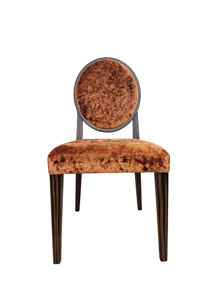 Set of 8 Ebony Finish Crush Velvet Dining Chairs (3 Colours)
