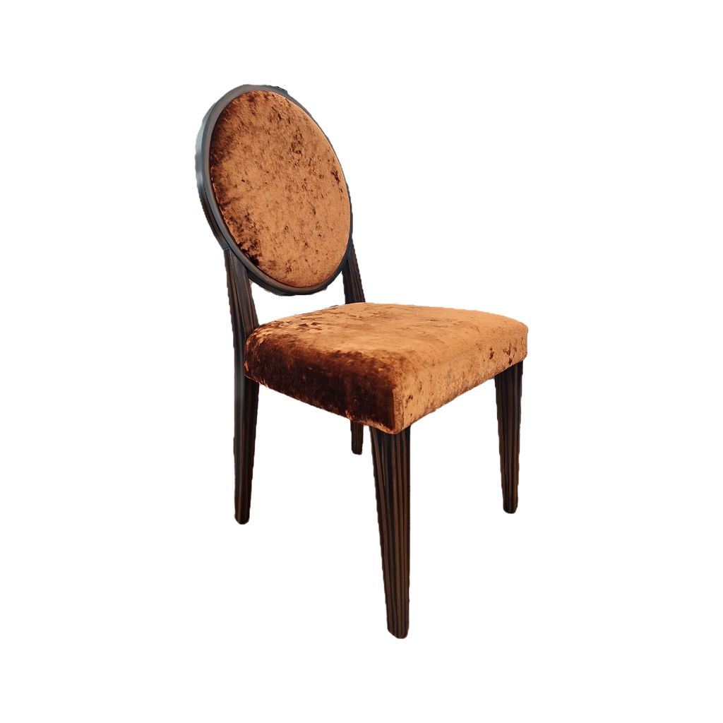 Set of 8 Ebony Finish Crush Velvet Dining Chairs (3 Colours)