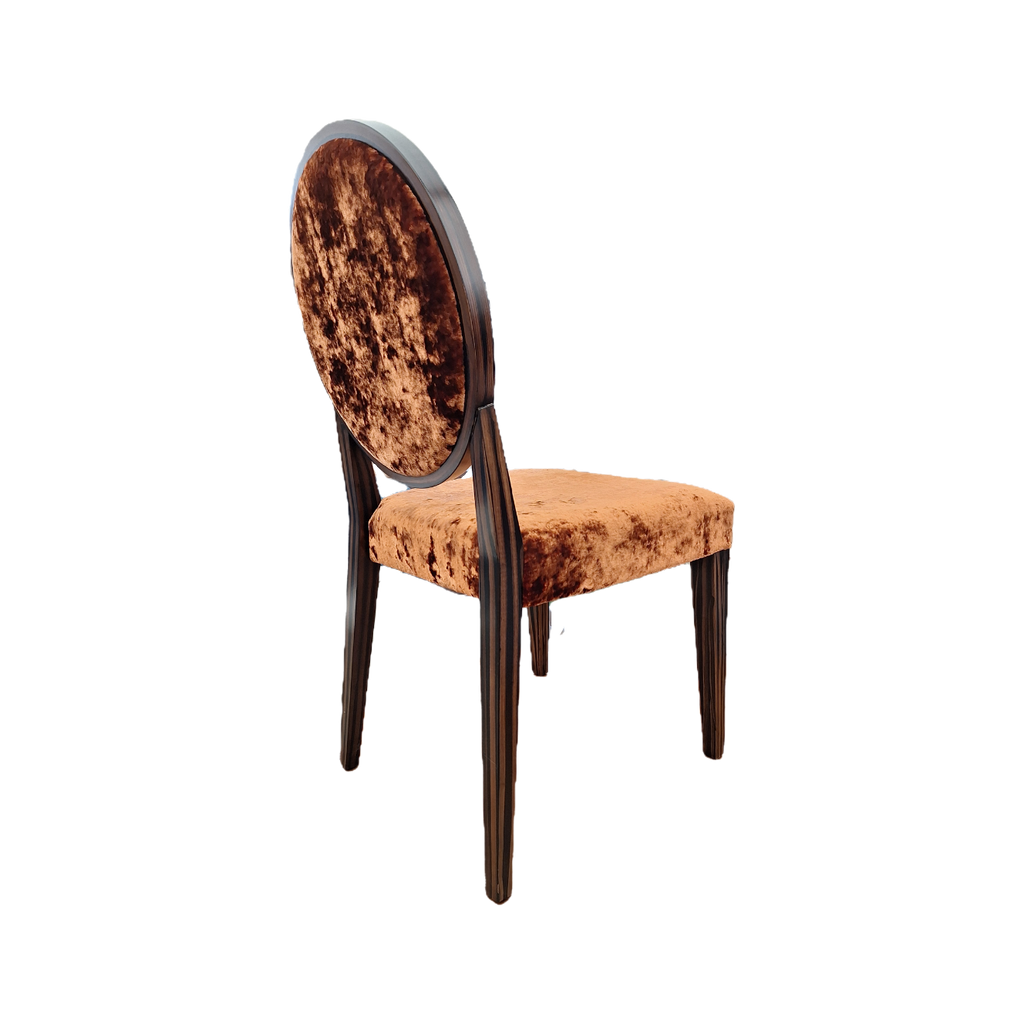 Set of 8 Ebony Finish Crush Velvet Dining Chairs (3 Colours)