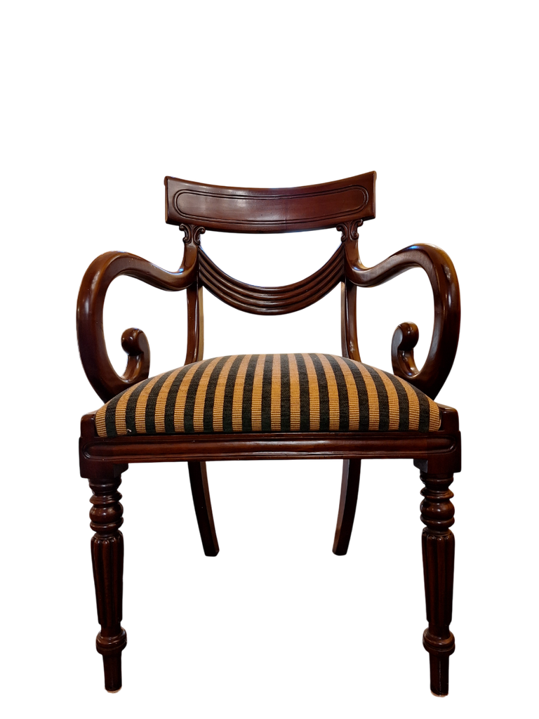 Set of 8 Mahogany Drape Back Chairs