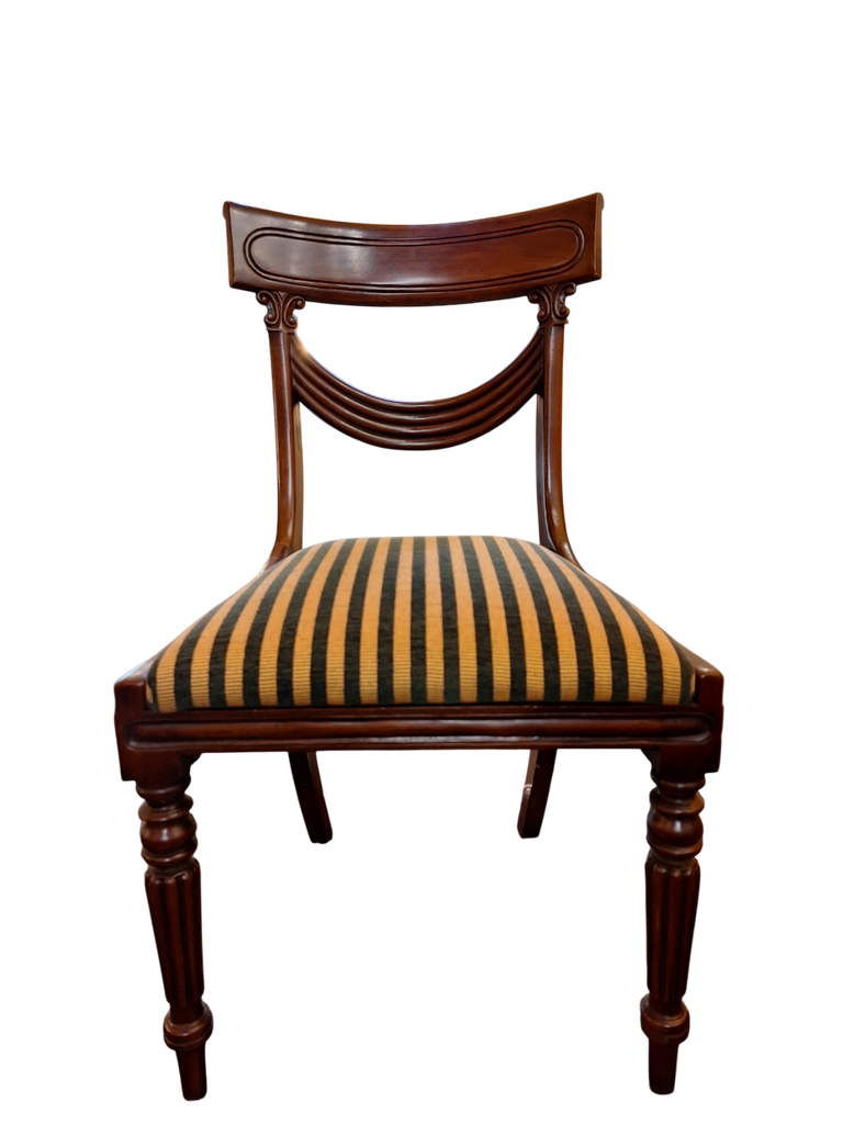 Set of 8 Mahogany Drape Back Chairs