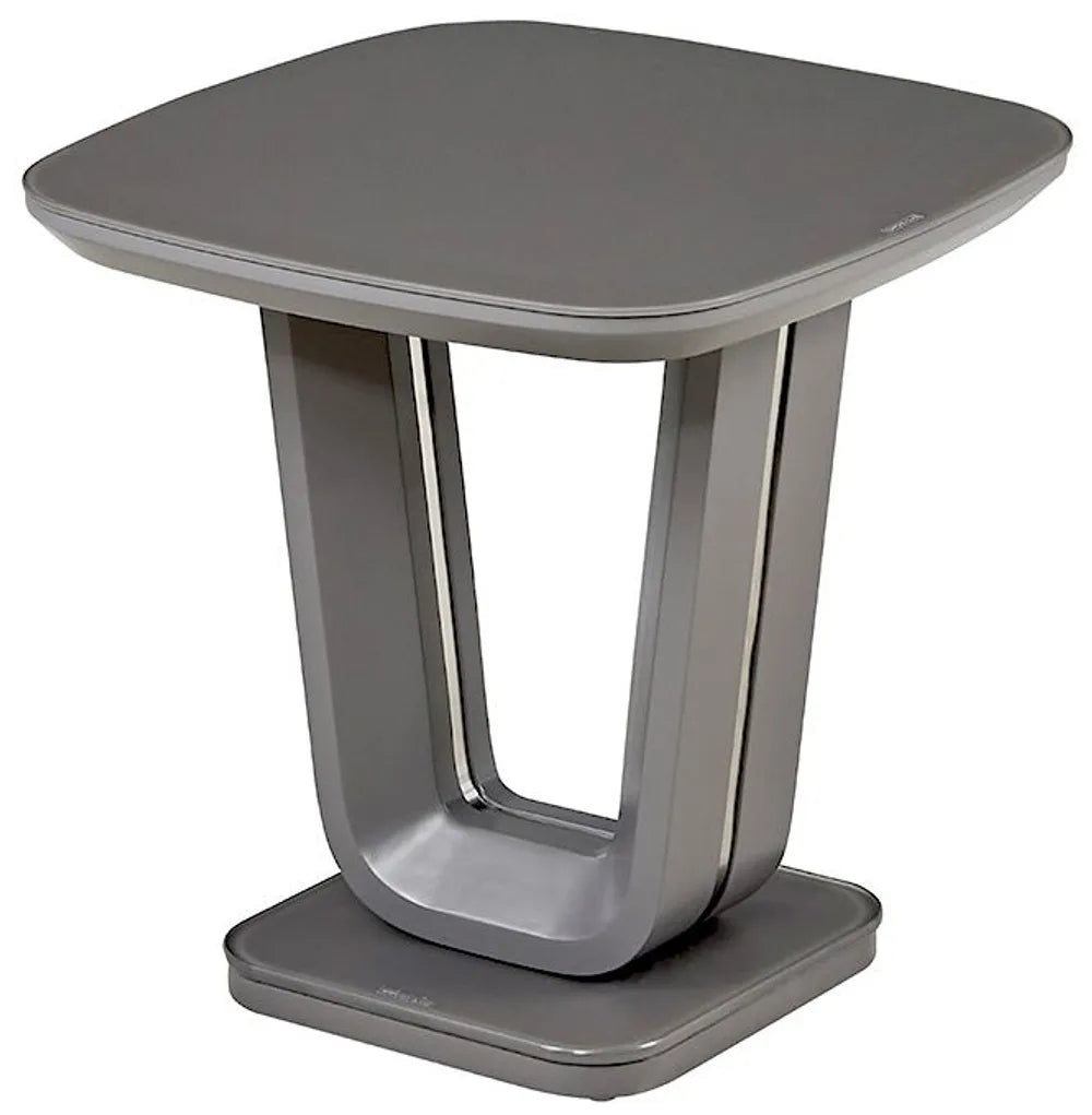 Glass Top Matt Side Table