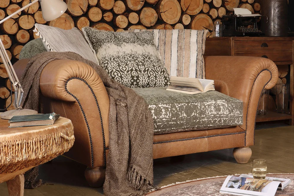 Montana Leather Sofa & Snuggler