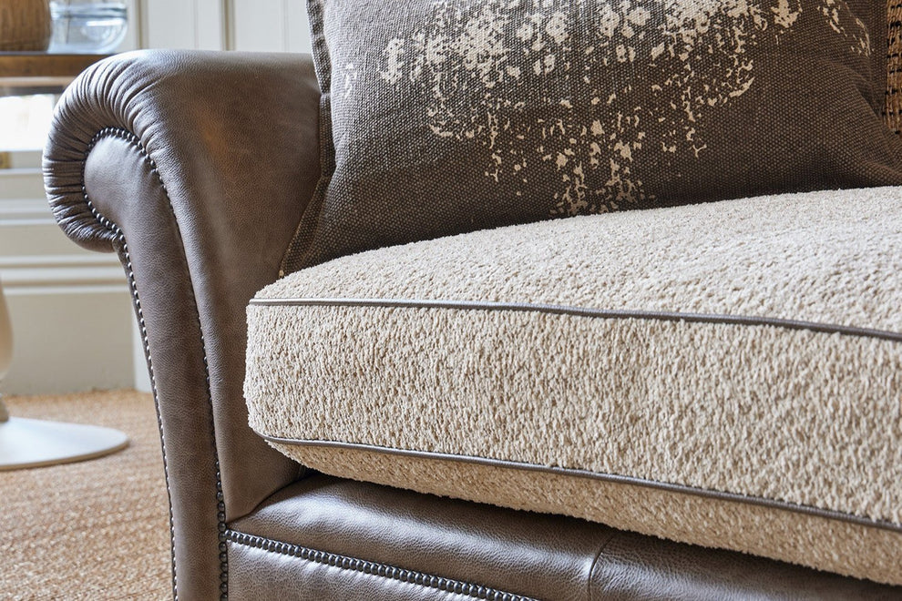 Ruben Leather/Fabric Sofa & Snuggler
