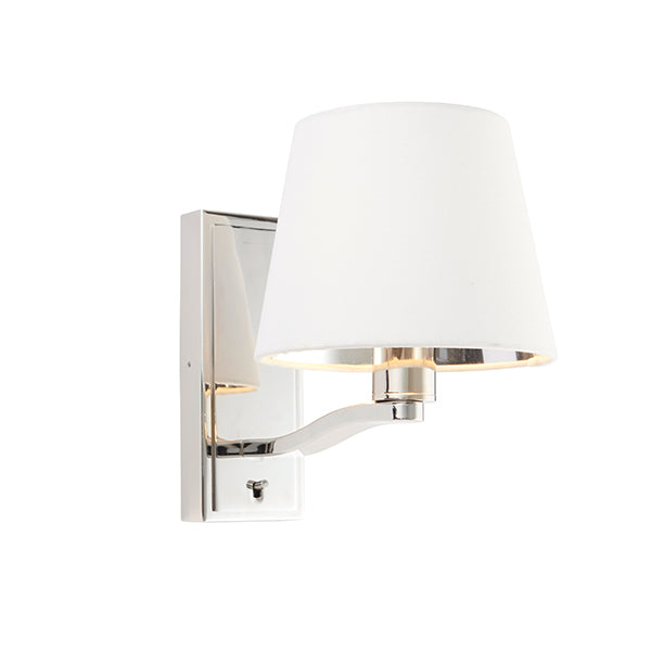 White Wall Light with Nickel Base