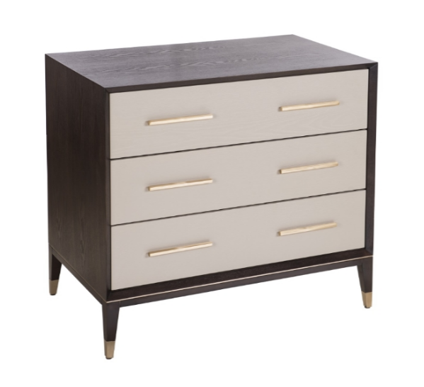 Chocolate and Ceramic Grey Chest of Drawers