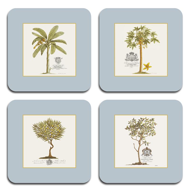 Island Palms Coasters - Dusky Blue