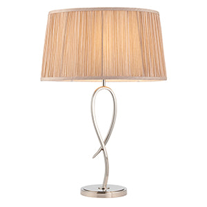 Nickel Curved Table Lamp with Shade