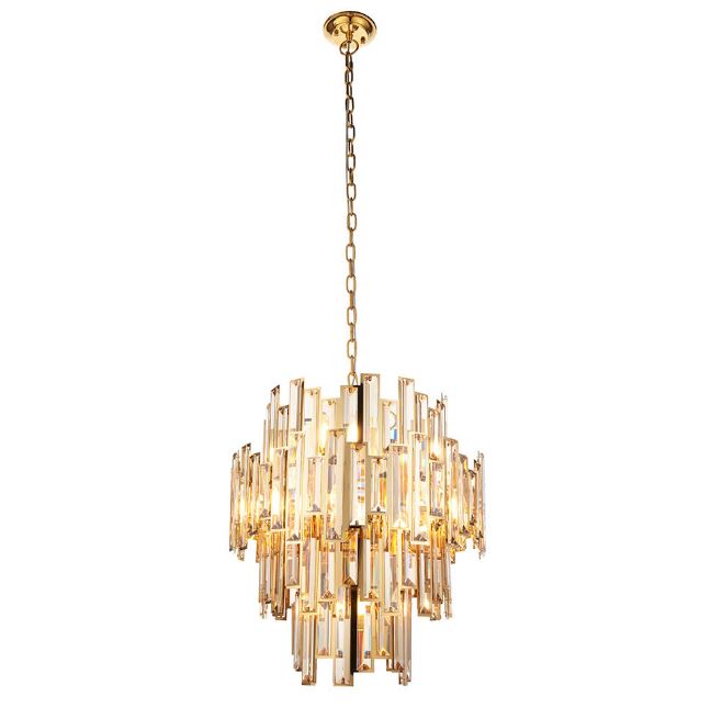 Champagne Crystal & Gold Plated Effect 12 Light Pendant