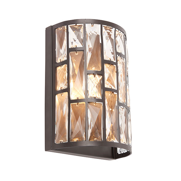 Dark Bronze Wall Lamp with Crystal Pattern