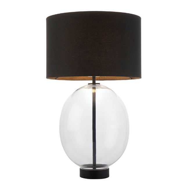 Matt Black Round Glass Table Lamp