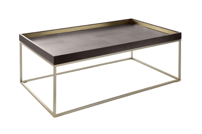 Champagne Boxed Top Chocolate Coffee Table