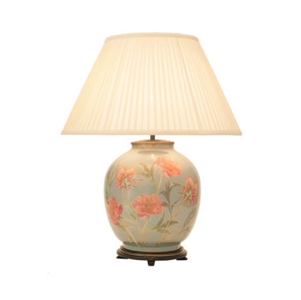 Coral Peony Large Table Lamp