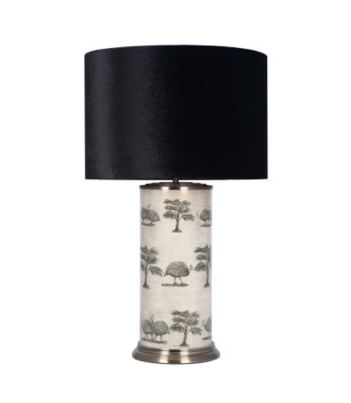 Guinea Foul Large Cylinder Table Lamp