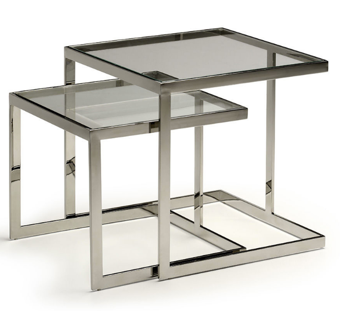 Square Stainless Steel Nest of Tables
