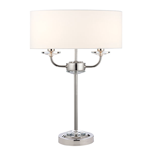 Nickel 2 light Table Lamp