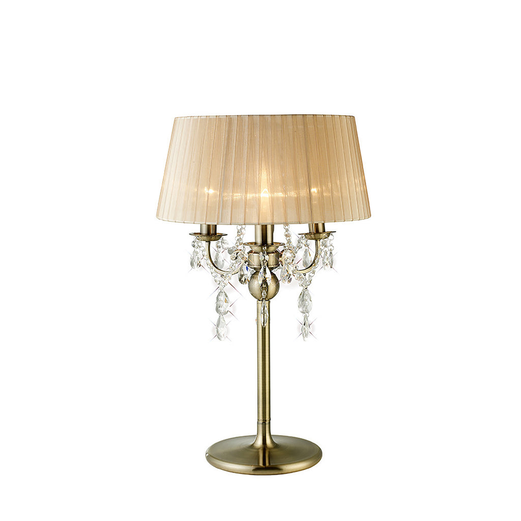 Oliver 3 Light Antique Brass Table Lamp