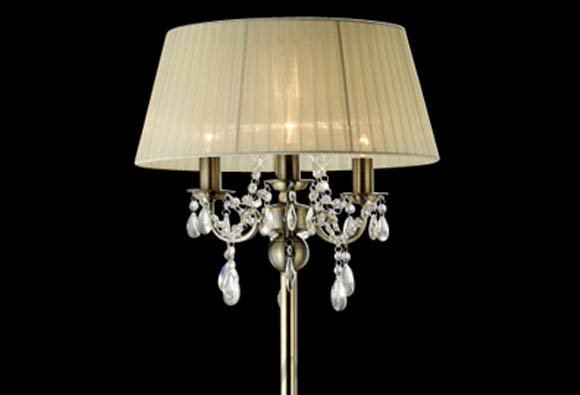 Oliver 3 Light Antique Brass Floor Lamp