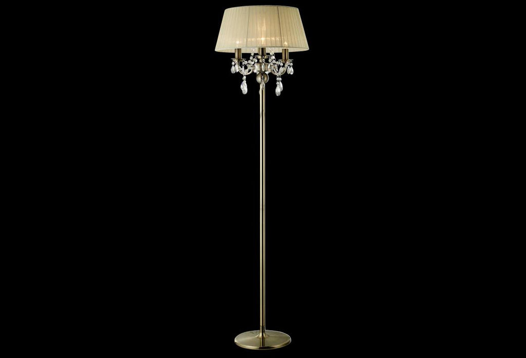 Oliver 3 Light Antique Brass Floor Lamp