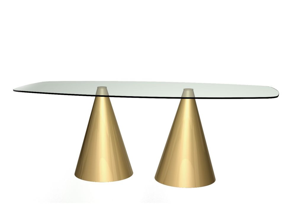 Oscar 2 Cone Base Rectangular Dining Table