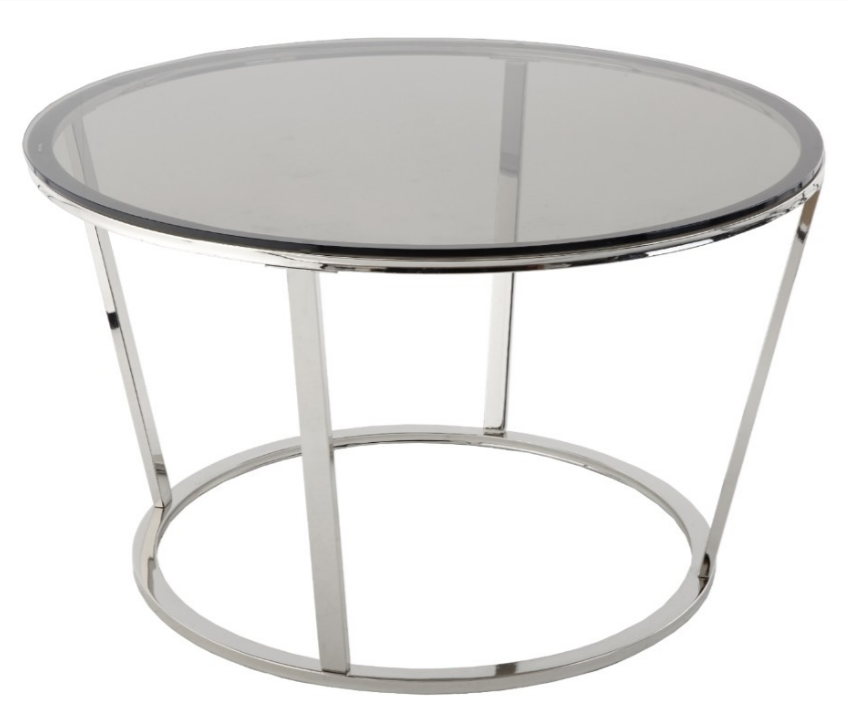 Tinted Glass with Metal Frame Occasional Table