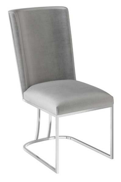 Stainless Steel Handle Velvet Dining Chair