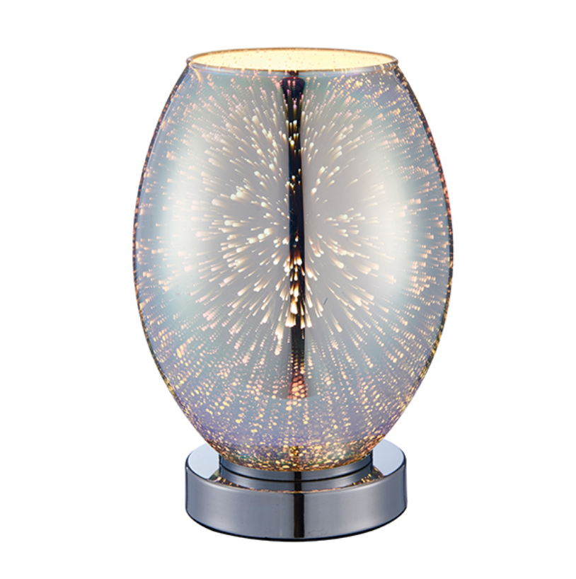 Chrome Holographic Glass Table Lamp