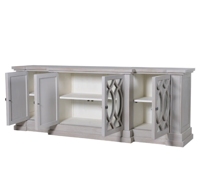 Grey Washed Antique Mirrored Sideboard