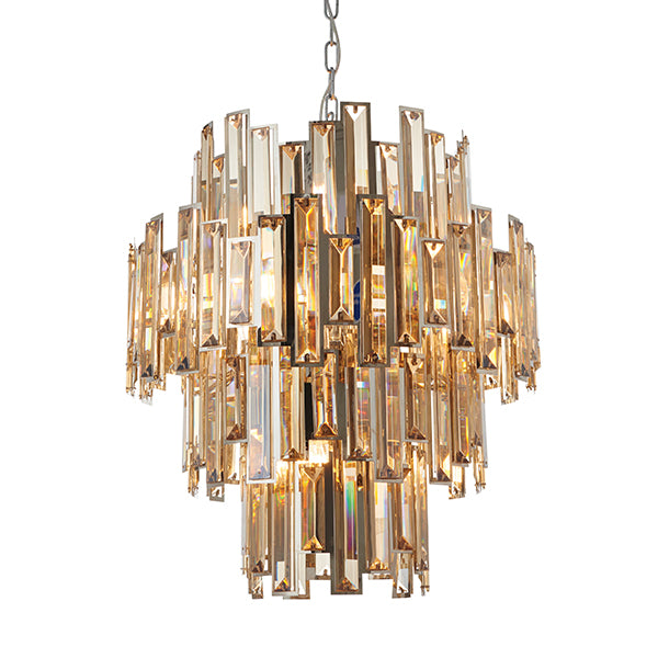 Champagne Crystal 12 Light Chandelier