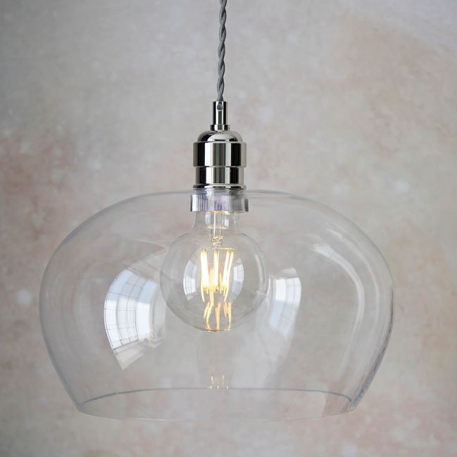 Clear Glass Wide Pendant